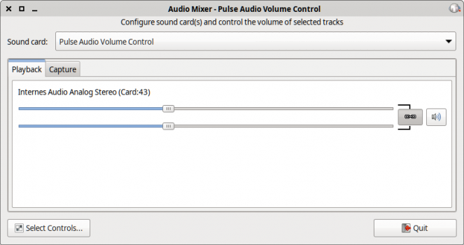 xfce4-mixer using PulseAudio