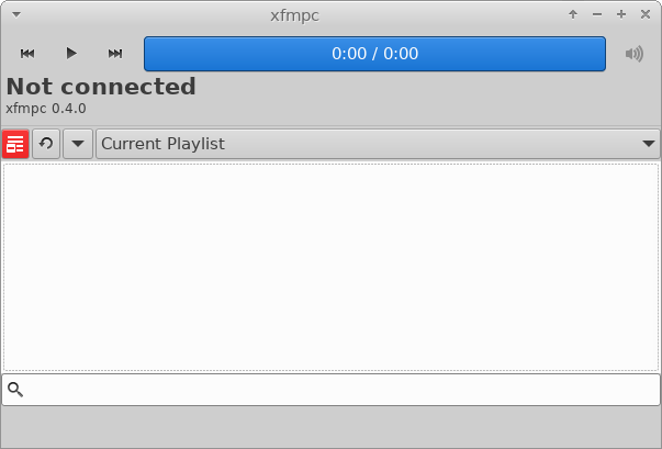 Xfmpc Main Window (Not Connected)