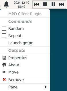 MPC Plugin Panel Indicator and Dropdown Menu
