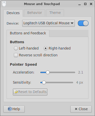 xfce:xfce4-settings:mouse [Xfce Docs]